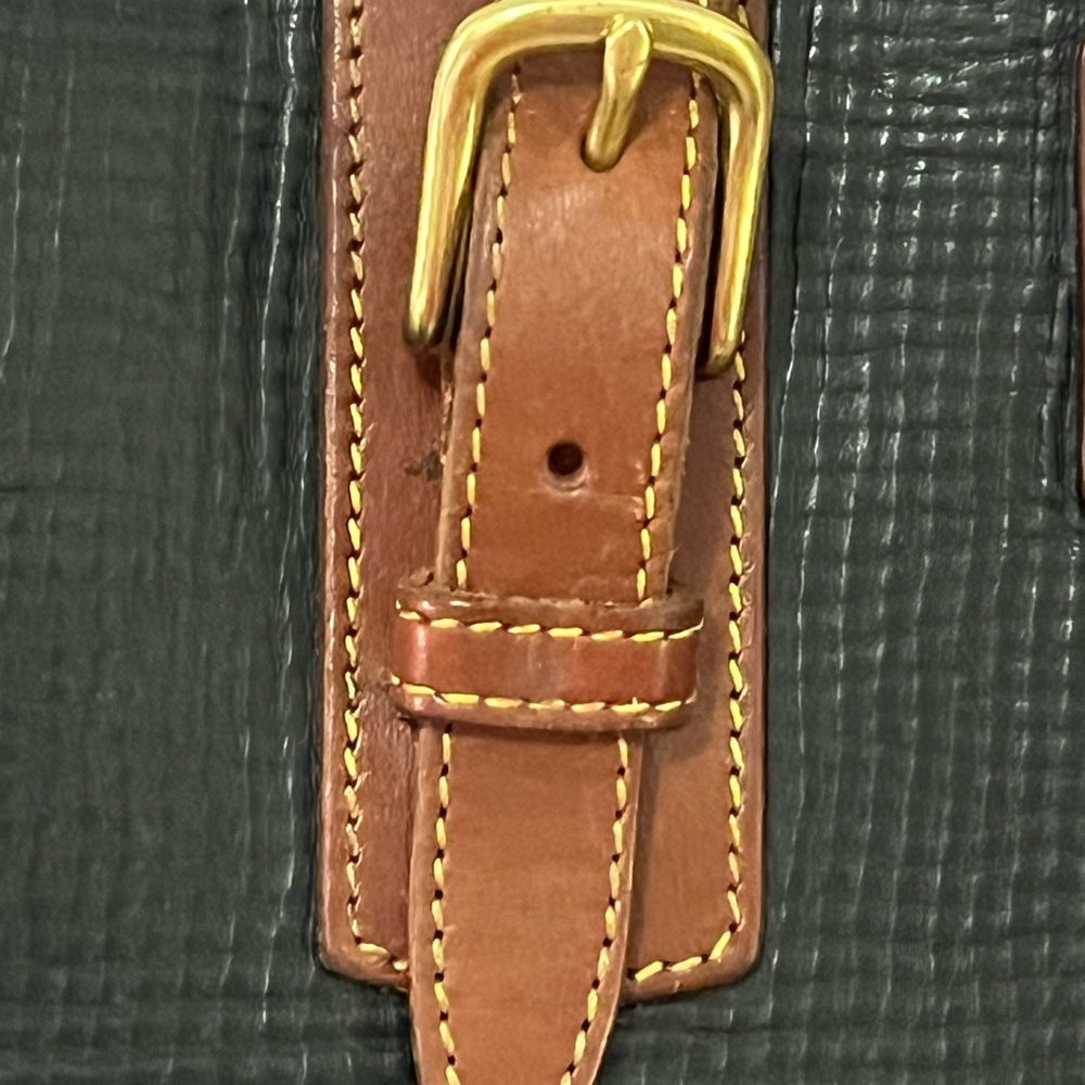 VTG Dooney & Bourke All Weather Leather Norwalk Satchel Bag Brass Hardware USA - Picture 6 of 16